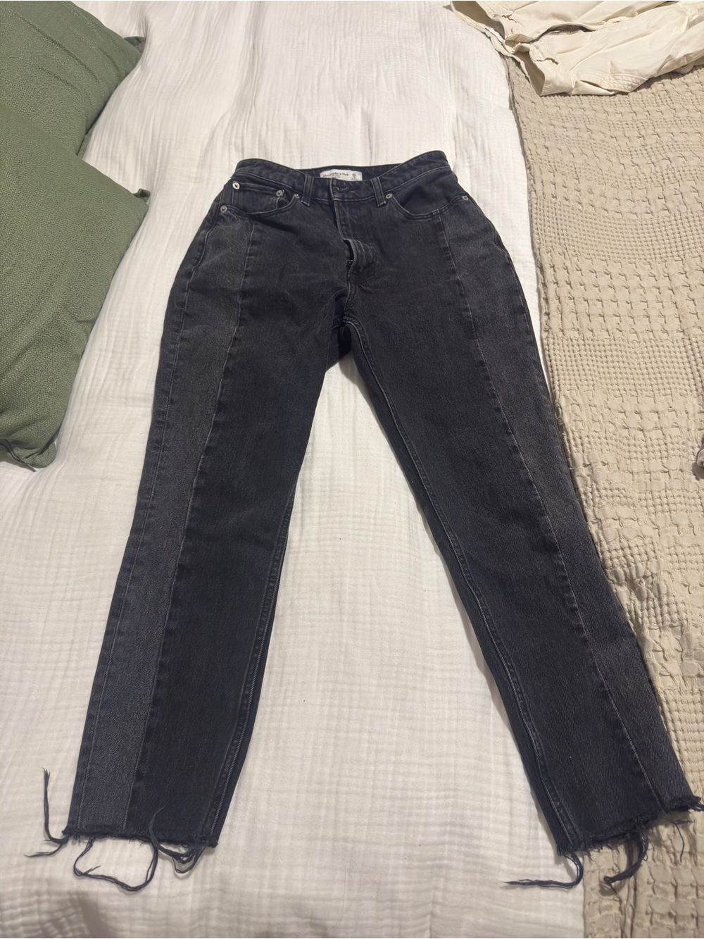 Abercrombie & Fitch Charcoal Black Straight-Leg Women’s Jeans